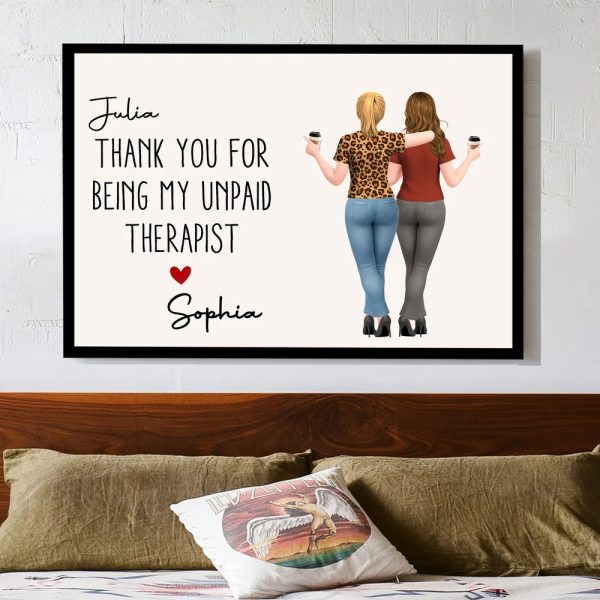 Poster, Hugging Friends Illustration, Customizable Wall Art for Best Friend or Coworker, a unique thank-you gift Poster, Hugging Friends Illustration, Customizable Wall Art for Best Friend or Coworker, a unique thank-you gift