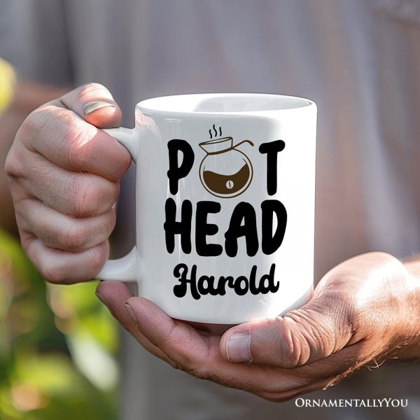 Pot Head Personalized Mug, Funny Coffee Lover Gift With Custom Name Pot Head Personalized Mug, Funny Coffee Lover Gift With Custom Name