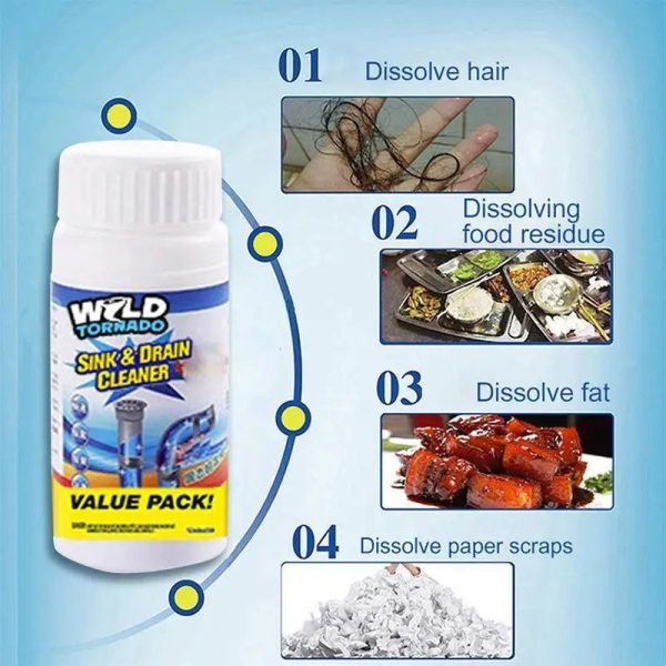 Powerful Sink And Drain Cleaner Powder Powerful Sink And Drain Cleaner Powder