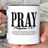 Pray Philippians 4:6-7 Christian Personalized Mug, Bible Verse Faith Gift with Custom Name Pray Philippians 4:6-7 Christian Personalized Mug, Bible Verse Faith Gift with Custom Name