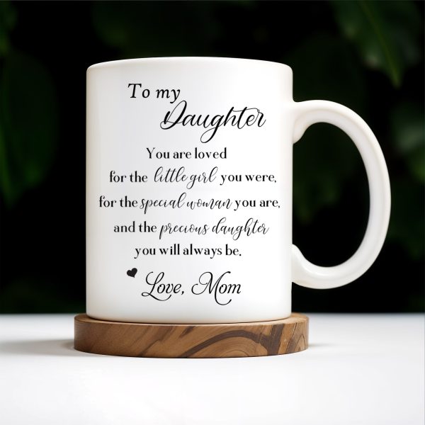 Precious Daughter Special Woman Love Mom Pansy Design - Personalized Custom Coffee Mug - DAU048_MG