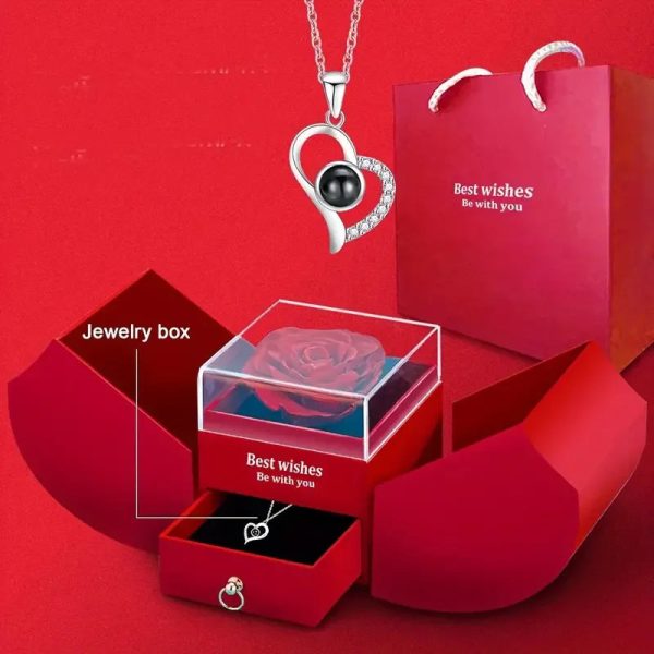 Preserved Rose Box with Necklace Gift Set Preserved Rose Box with Necklace Gift Set