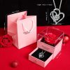 Preserved Rose Gift Box with Heart Necklace for Special Occasions Preserved Rose Gift Box with Heart Necklace for Special Occasions