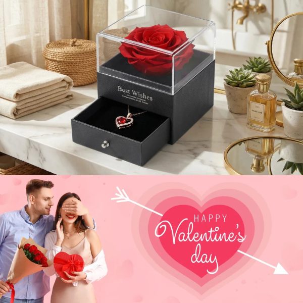 Preserved Rose with I Love You Necklace Gift Set Preserved Rose with I Love You Necklace Gift Set