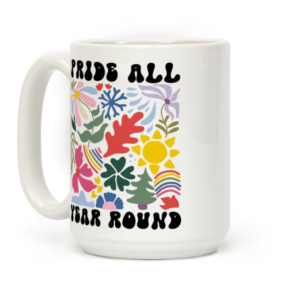 Pride All Year Round Abstract Florals Coffee Mug Pride All Year Round Abstract Florals Coffee Mug