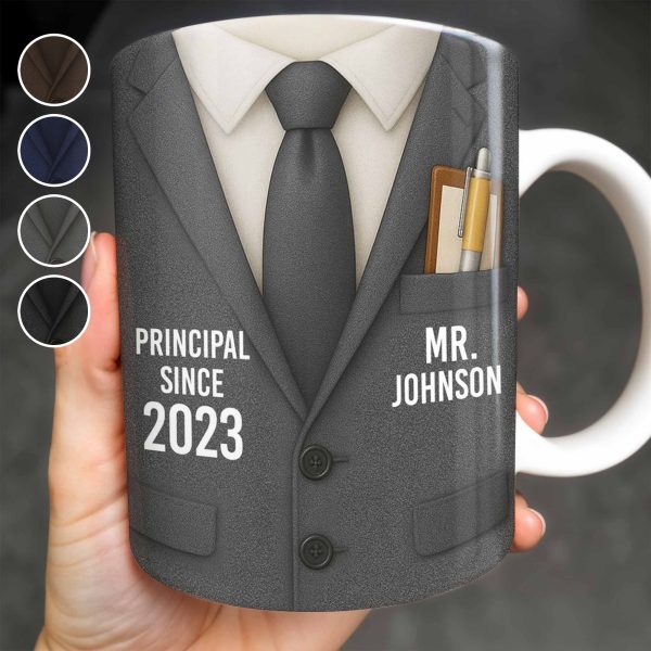Principal Since Suit And Tie Design - Personalized Custom Coffee Mug - TEACH052_MG Principal Since Suit And Tie Design - Personalized Custom Coffee Mug - TEACH052_MG
