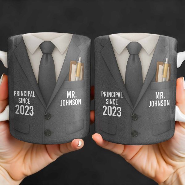 Principal Since Suit And Tie Design - Personalized Custom Coffee Mug - TEACH052_MG Principal Since Suit And Tie Design - Personalized Custom Coffee Mug - TEACH052_MG