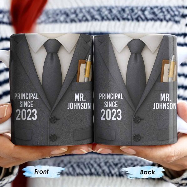 Principal Since Suit And Tie Design - Personalized Custom Coffee Mug - TEACH052_MG Principal Since Suit And Tie Design - Personalized Custom Coffee Mug - TEACH052_MG