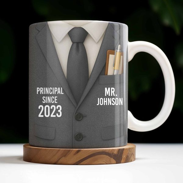 Principal Since Suit And Tie Design - Personalized Custom Coffee Mug - TEACH052_MG Principal Since Suit And Tie Design - Personalized Custom Coffee Mug - TEACH052_MG