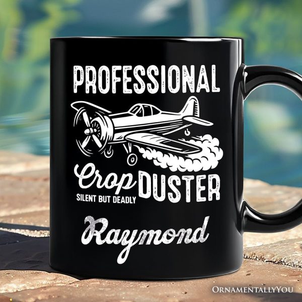 Professional Crop Duster Funny Personalized Mug, Silent But Deadly Sarcastic Men Gift with Custom Name Professional Crop Duster Funny Personalized Mug, Silent But Deadly Sarcastic Men Gift with Custom Name
