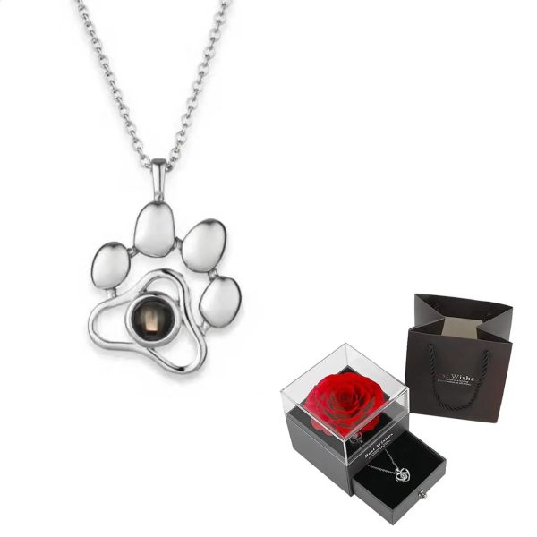 Projection Necklace Set With Rose Gift Box Projection Necklace Set With Rose Gift Box