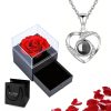 Projection Necklace Set With Rose Gift Box Projection Necklace Set With Rose Gift Box