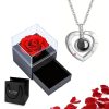 Projection Necklace Set With Rose Gift Box Projection Necklace Set With Rose Gift Box