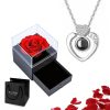 Projection Necklace Set With Rose Gift Box Projection Necklace Set With Rose Gift Box