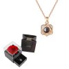 Projection Necklace Set With Rose Gift Box Projection Necklace Set With Rose Gift Box