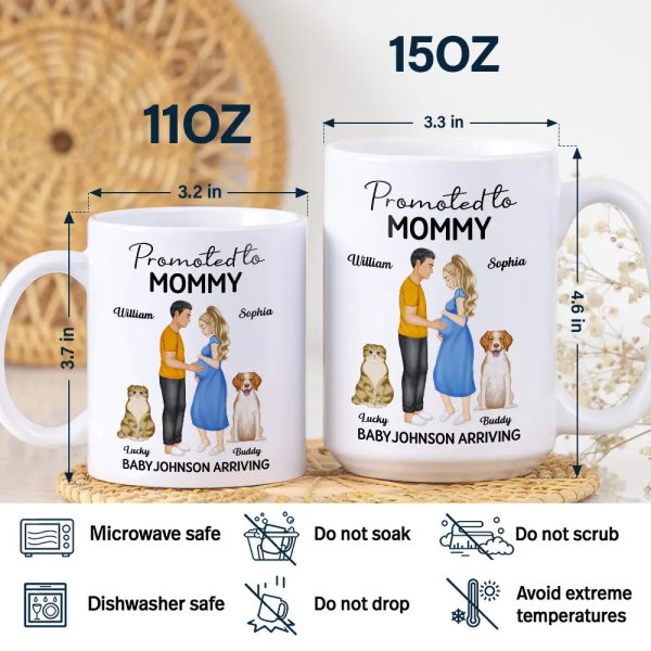 Promoted To Mommy & Daddy Baby Arriving - Personalized White Edge-to-Edge Mug Promoted To Mommy & Daddy Baby Arriving - Personalized White Edge-to-Edge Mug