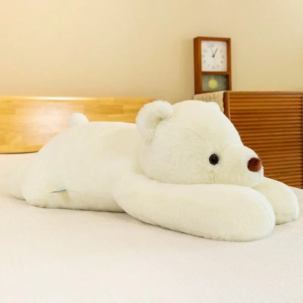 Prone Polar Bear Plush Toy - Soft, Weighted, Perfect Gift for Friends! Prone Polar Bear Plush Toy - Soft, Weighted, Perfect Gift for Friends!