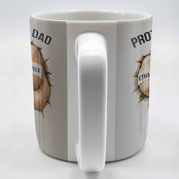 Protected By Dad Clutched Fist Design - Personalized Custom Coffee Mug - DAD264_MG Protected By Dad Clutched Fist Design - Personalized Custom Coffee Mug - DAD264_MG