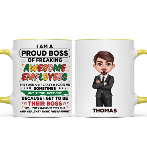 Proud Boss Of Freaking Awesome Employees Personalized Mug, Funny Christmas Gift For Boss Proud Boss Of Freaking Awesome Employees Personalized Mug, Funny Christmas Gift For Boss