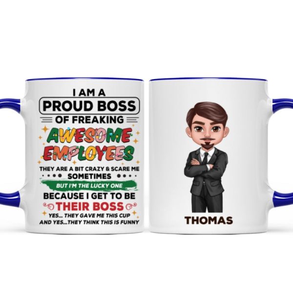 Proud Boss Of Freaking Awesome Employees Personalized Mug, Funny Christmas Gift For Boss Proud Boss Of Freaking Awesome Employees Personalized Mug, Funny Christmas Gift For Boss