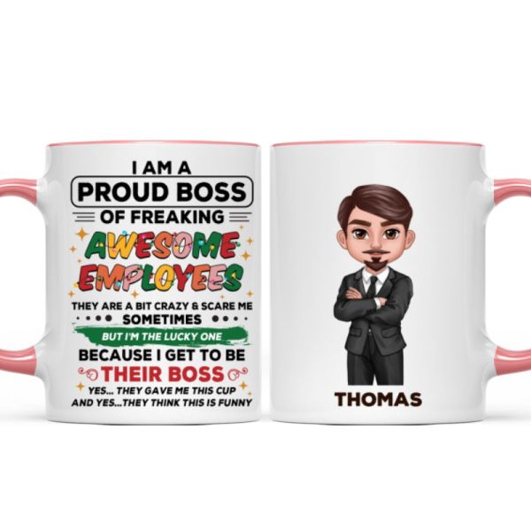 Proud Boss Of Freaking Awesome Employees Personalized Mug, Funny Christmas Gift For Boss Proud Boss Of Freaking Awesome Employees Personalized Mug, Funny Christmas Gift For Boss