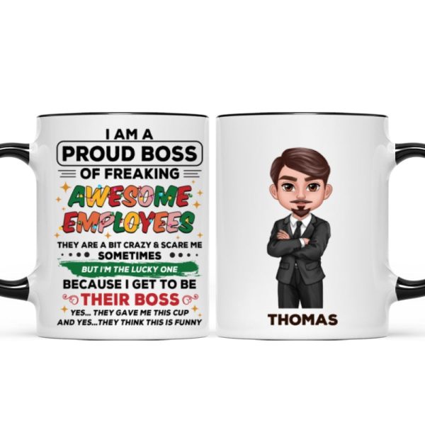 Proud Boss Of Freaking Awesome Employees Personalized Mug, Funny Christmas Gift For Boss Proud Boss Of Freaking Awesome Employees Personalized Mug, Funny Christmas Gift For Boss