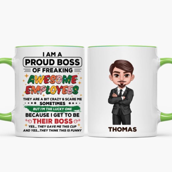 Proud Boss Of Freaking Awesome Employees Personalized Mug, Funny Christmas Gift For Boss Proud Boss Of Freaking Awesome Employees Personalized Mug, Funny Christmas Gift For Boss