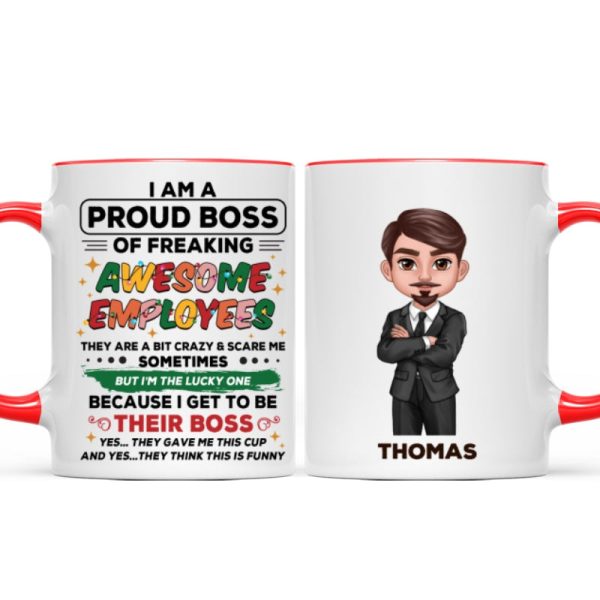 Proud Boss Of Freaking Awesome Employees Personalized Mug, Funny Christmas Gift For Boss Proud Boss Of Freaking Awesome Employees Personalized Mug, Funny Christmas Gift For Boss