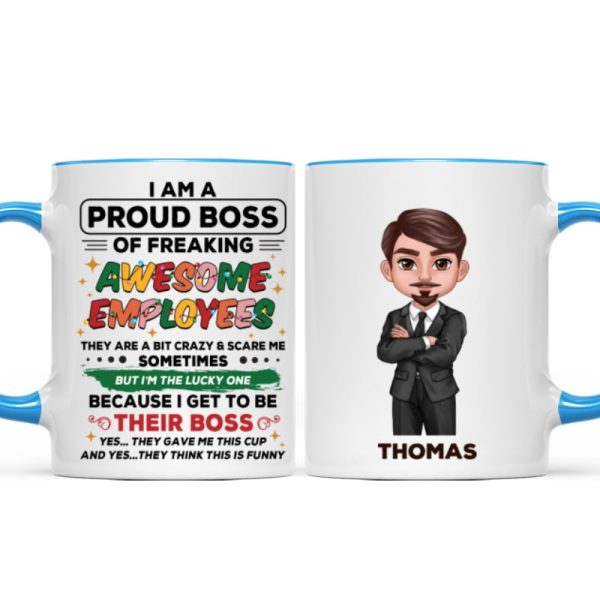 Proud Boss Of Freaking Awesome Employees Personalized Mug, Funny Christmas Gift For Boss Proud Boss Of Freaking Awesome Employees Personalized Mug, Funny Christmas Gift For Boss