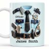 Proud Dad Of Brave Officer, Bold Text Design - Personalized Custom Coffee Mug - OFC003_MG
