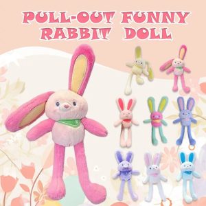 Pull Up Bunny Plush Toy Soft Stuffed Rabbit 30 cm