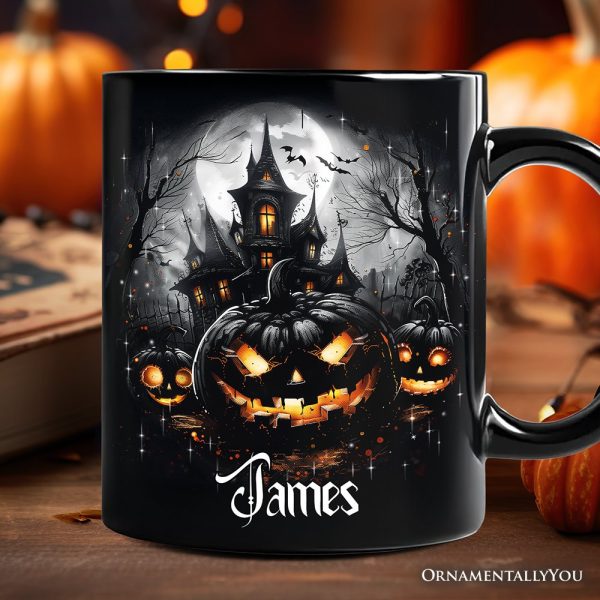 Pumpkin Halloween Personalized Mug, Spooky Horror Gift with Custom Name Pumpkin Halloween Personalized Mug, Spooky Horror Gift with Custom Name
