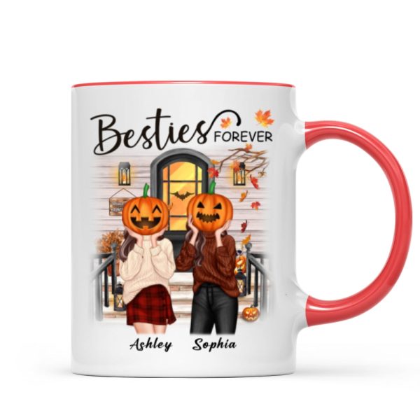 Pumpkin Head Best Friends Sisters Fall Season Front Porch Personalized Mug (11oz) Pumpkin Head Best Friends Sisters Fall Season Front Porch Personalized Mug (11oz)