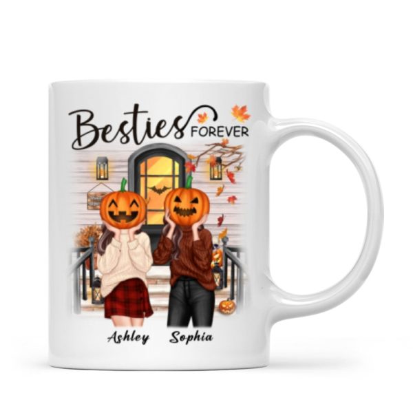 Pumpkin Head Best Friends Sisters Fall Season Front Porch Personalized Mug (11oz) Pumpkin Head Best Friends Sisters Fall Season Front Porch Personalized Mug (11oz)