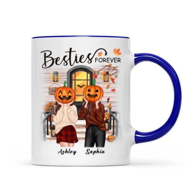 Pumpkin Head Best Friends Sisters Fall Season Front Porch Personalized Mug (11oz) Pumpkin Head Best Friends Sisters Fall Season Front Porch Personalized Mug (11oz)