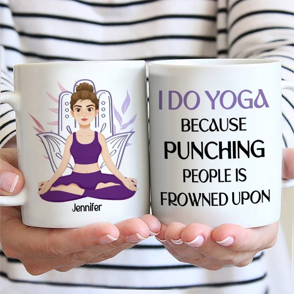 Punching People Is Frowned Upon - Gift For Yoga Lovers - Personalized Mug Punching People Is Frowned Upon - Gift For Yoga Lovers - Personalized Mug