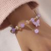 Purple Butterfly Beaded Stretch Bracelet Purple Butterfly Beaded Stretch Bracelet