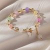 Purple Butterfly Beaded Stretch Bracelet Purple Butterfly Beaded Stretch Bracelet