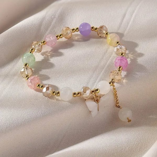 Purple Butterfly Beaded Stretch Bracelet Purple Butterfly Beaded Stretch Bracelet