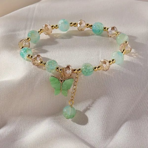 Purple Butterfly Beaded Stretch Bracelet Purple Butterfly Beaded Stretch Bracelet