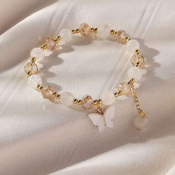 Purple Butterfly Beaded Stretch Bracelet Purple Butterfly Beaded Stretch Bracelet