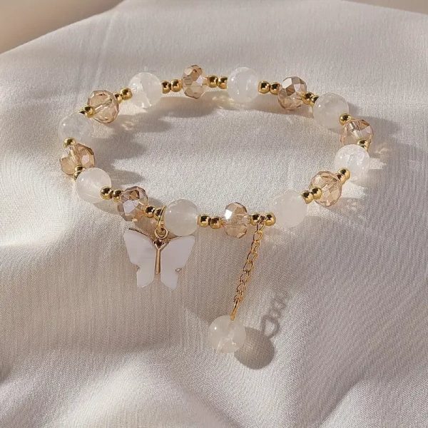 Purple Butterfly Beaded Stretch Bracelet Purple Butterfly Beaded Stretch Bracelet