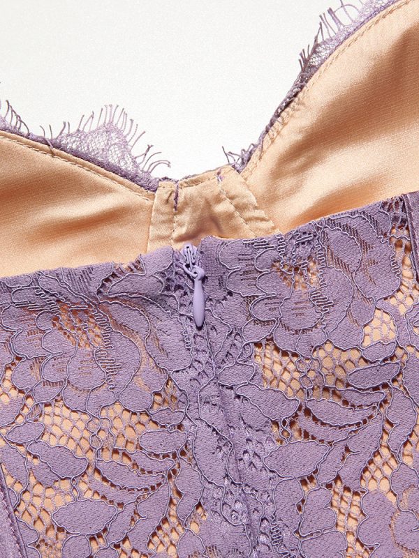 Purple Lace Cupped Strap Mini Dress Purple Lace Cupped Strap Mini Dress