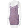 Purple Lace Sleeveless Backless Mini Dress Purple Lace Sleeveless Backless Mini Dress