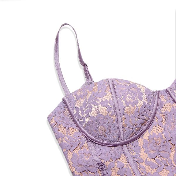 Purple Lace Sleeveless Backless Mini Dress Purple Lace Sleeveless Backless Mini Dress