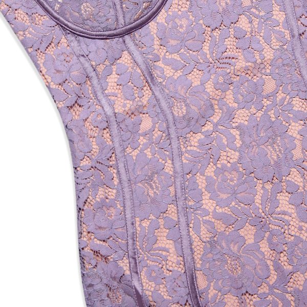 Purple Lace Sleeveless Backless Mini Dress Purple Lace Sleeveless Backless Mini Dress