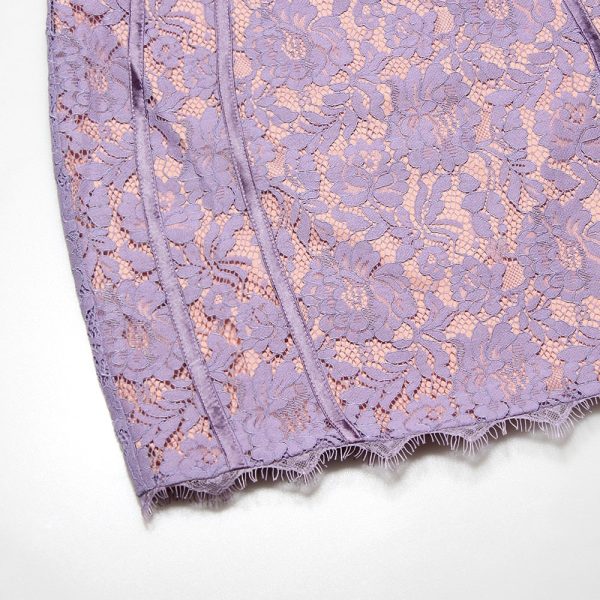 Purple Lace Sleeveless Backless Mini Dress Purple Lace Sleeveless Backless Mini Dress