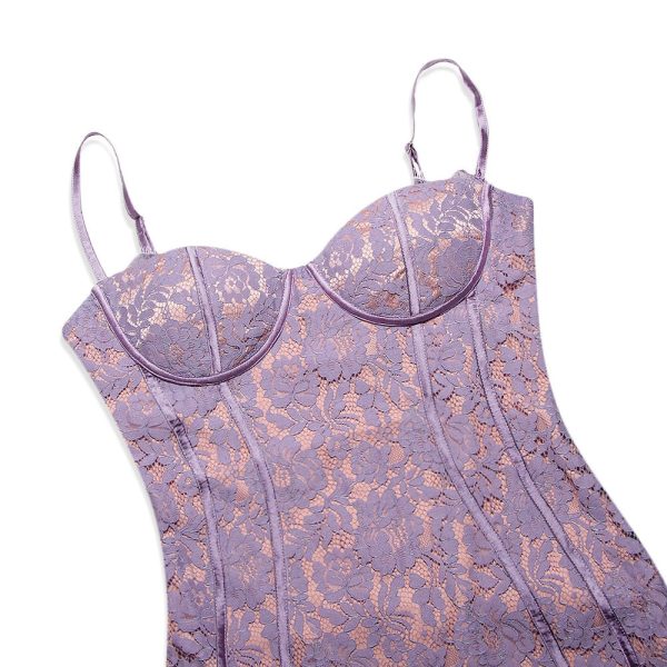 Purple Lace Sleeveless Backless Mini Dress Purple Lace Sleeveless Backless Mini Dress
