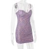 Purple Lace Sleeveless Backless Mini Dress Purple Lace Sleeveless Backless Mini Dress