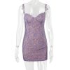 Purple Lace Sleeveless Backless Mini Dress Purple Lace Sleeveless Backless Mini Dress
